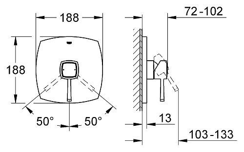 Смеситель для душа Grohe Grandera 19932000 Смеситель для душа Grohe Grandera 19932000