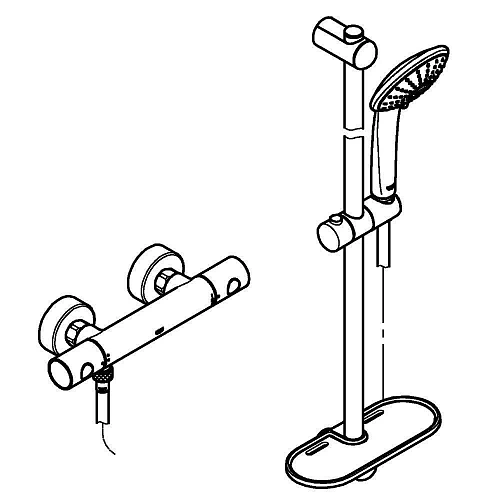 Смеситель для душа GROHE Grohtherm 1000 Cosmopolitan New с душевым гарнитуром (штанга 900 мм) термос 34321002 Смеситель для душа GROHE Grohtherm 1000 Cosmopolitan New с душевым гарнитуром (штанга 900 мм) термос 34321002
