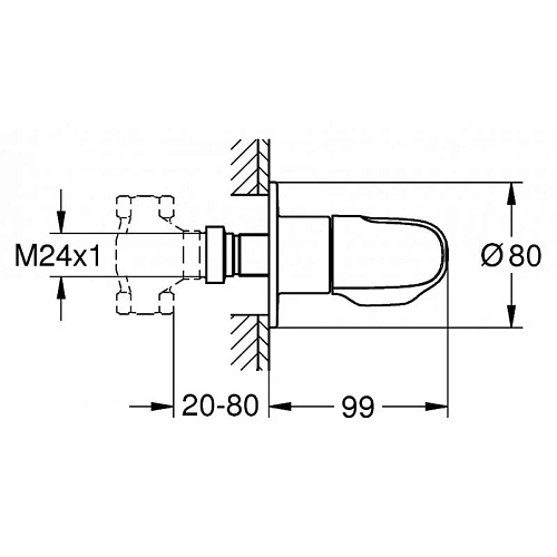 Смеситель для душа GROHE Grohtherm 1000 New, хром (19981000) внешняя часть Смеситель для душа GROHE Grohtherm 1000 New, хром (19981000) внешняя часть