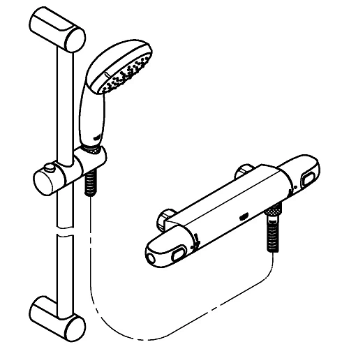 Смеситель для душа GROHE Grohtherm 1000, с душевым гарнитуром, хром (34819004) термостат Смеситель для душа GROHE Grohtherm 1000, с душевым гарнитуром, хром (34819004) термостат