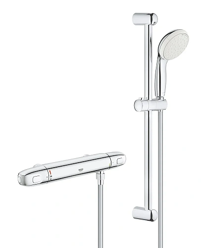 Смеситель для душа GROHE Grohtherm 1000, с душевым гарнитуром, хром (34819004) термостат Смеситель для душа GROHE Grohtherm 1000, с душевым гарнитуром, хром (34819004) термостат