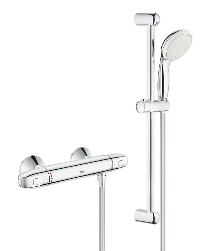 Смеситель для душа GROHE Grohtherm 1000, с душевым гарнитуром, хром (34820004) термостат Смеситель для душа GROHE Grohtherm 1000, с душевым гарнитуром, хром (34820004) термостат