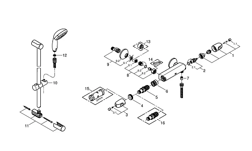 Смеситель для душа GROHE Grohtherm 1000, с душевым гарнитуром, хром (34824004) термостат Смеситель для душа GROHE Grohtherm 1000, с душевым гарнитуром, хром (34824004) термостат