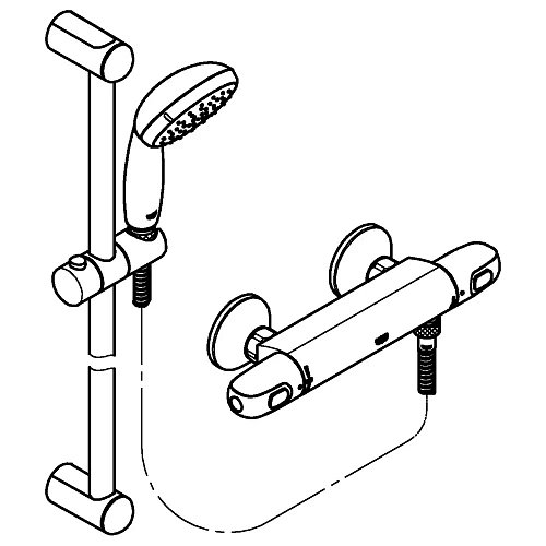 Смеситель для душа GROHE Grohtherm 1000, с душевым гарнитуром, хром (34824004) термостат Смеситель для душа GROHE Grohtherm 1000, с душевым гарнитуром, хром (34824004) термостат