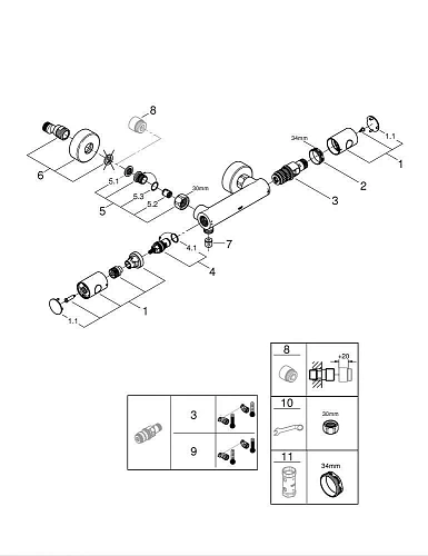 Смеситель для душа GROHE Grohtherm 800 Cosmopolitan, термостатический, хром (34765000) Смеситель для душа GROHE Grohtherm 800 Cosmopolitan, термостатический, хром (34765000)
