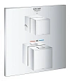 Смеситель для душа GROHE Grohtherm Cube с переключателем на 2 положения верхний/Душевая лейка, хром 24154000 Смеситель для душа GROHE Grohtherm Cube с переключателем на 2 положения верхний/Душевая лейка, хром 24154000