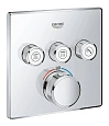 Смеситель для душа GROHE Grohtherm SmartControl (29126000) внешняя часть термостата, на 3 выхода, хром Смеситель для душа GROHE Grohtherm SmartControl (29126000) внешняя часть термостата, на 3 выхода, хром
