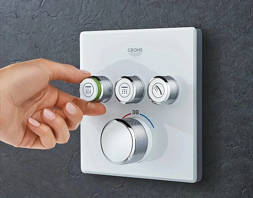 Смеситель для душа GROHE Grohtherm SmartControl на 3 выхода, белая луна (29157LS0) внешняя часть тер Смеситель для душа GROHE Grohtherm SmartControl на 3 выхода, белая луна (29157LS0) внешняя часть тер