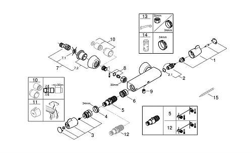 Смеситель для душа GROHE Grohtherm Special 34667000 термостатический Смеситель для душа GROHE Grohtherm Special 34667000 термостатический