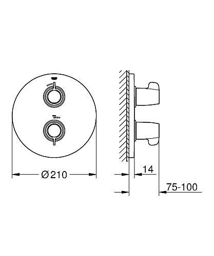 Смеситель для душа GROHE Grohtherm Special, хром (29094000) внешняя часть термостата Смеситель для душа GROHE Grohtherm Special, хром (29094000) внешняя часть термостата
