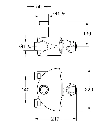 Смеситель для душа GROHE Grohtherm XL термостатический, хром (35085000) Смеситель для душа GROHE Grohtherm XL термостатический, хром (35085000)