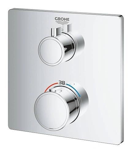 Смеситель для душа GROHE Grohtherm термостатический, квадратная розетка, хром (24078000) Смеситель для душа GROHE Grohtherm термостатический, квадратная розетка, хром (24078000)