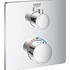 Смеситель для душа GROHE Grohtherm термостатический, квадратная розетка, хром (24078000) Смеситель для душа GROHE Grohtherm термостатический, квадратная розетка, хром (24078000)