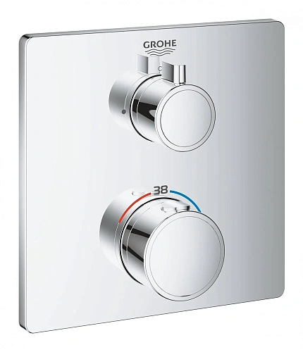 Смеситель для душа GROHE Grohtherm термостатический, квадратная розетка, хром (24078000) Смеситель для душа GROHE Grohtherm термостатический, квадратная розетка, хром (24078000)