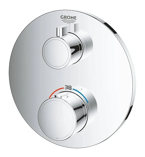 Смеситель для душа GROHE Grohtherm термостатический, круглая розетка, хром (24075000) Смеситель для душа GROHE Grohtherm термостатический, круглая розетка, хром (24075000)