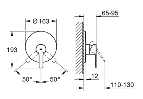 Смеситель для душа GROHE Lineare New, суперсталь (19296DC1) внешняя часть Смеситель для душа GROHE Lineare New, суперсталь (19296DC1) внешняя часть