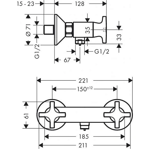 Смеситель для душа hansgrohe Logis Classic 71260000 Смеситель для душа hansgrohe Logis Classic 71260000