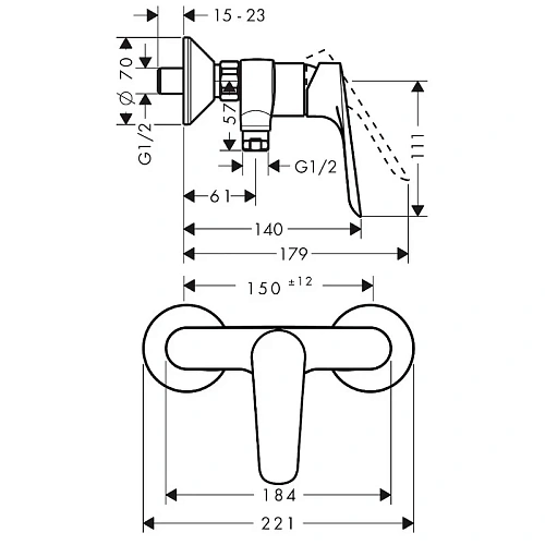 Смеситель для душа Hansgrohe Logis E 71602000 Смеситель для душа Hansgrohe Logis E 71602000