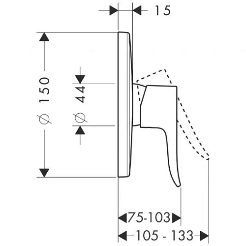 Смеситель для душа hansgrohe Metris 31685000 Смеситель для душа hansgrohe Metris 31685000