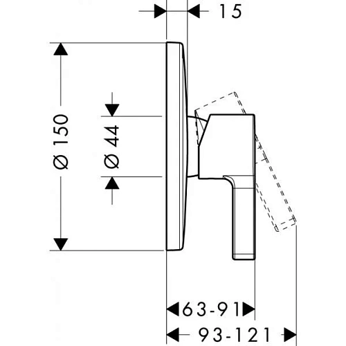 Смеситель для душа hansgrohe Metris S 31665000 Смеситель для душа hansgrohe Metris S 31665000