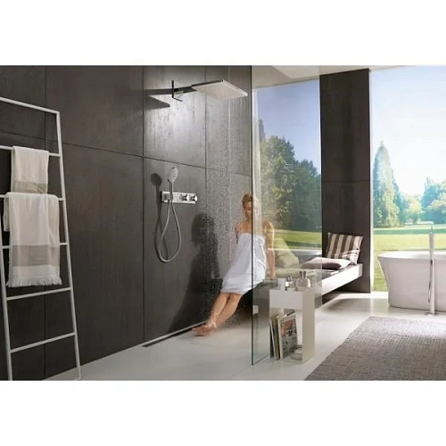 Смеситель для душа hansgrohe RainSelect на 3 потребителя термостатический, черный/хром 15356600 Смеситель для душа hansgrohe RainSelect на 3 потребителя термостатический, черный/хром 15356600