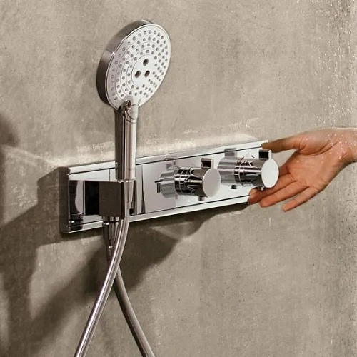 Смеситель для душа hansgrohe RainSelect термостатический хром 15355000 Смеситель для душа hansgrohe RainSelect термостатический хром 15355000