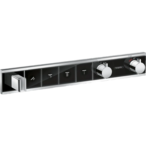 Смеситель для душа hansgrohe RainSelect термостатический черный/хром 15357600 Смеситель для душа hansgrohe RainSelect термостатический черный/хром 15357600