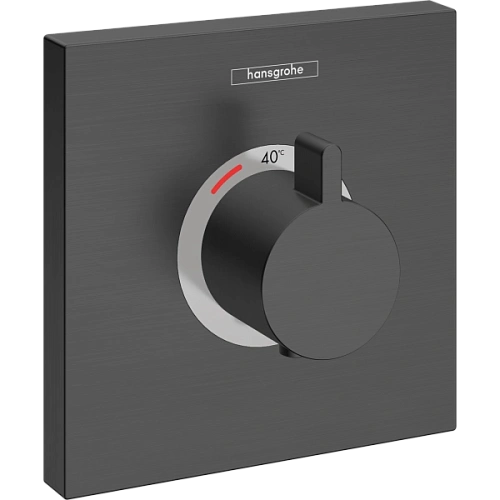 Смеситель для душа Hansgrohe ShowerSelect Highfow 15760340, шлифованный черный хром термостатический Смеситель для душа Hansgrohe ShowerSelect Highfow 15760340, шлифованный черный хром термостатический