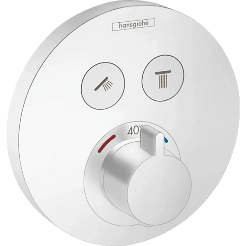 Смеситель для душа Hansgrohe ShowerSelect S, для 2 потребителей, СМ 15743700, матовый белый термоста Смеситель для душа Hansgrohe ShowerSelect S, для 2 потребителей, СМ 15743700, матовый белый термоста