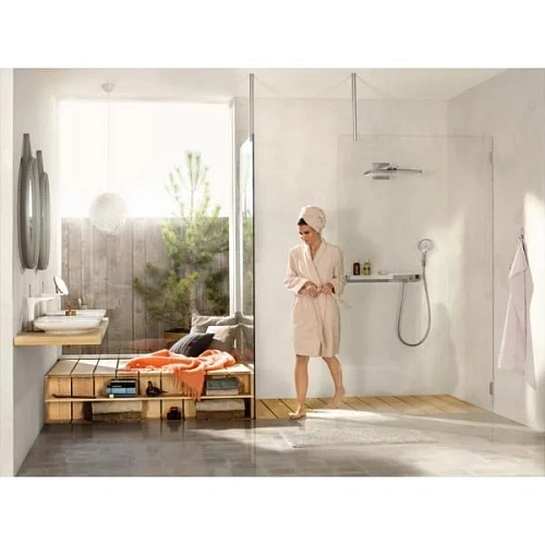 Смеситель для душа hansgrohe ShowerTabletSelect 700 термостатический белый/хром 13184400 Смеситель для душа hansgrohe ShowerTabletSelect 700 термостатический белый/хром 13184400