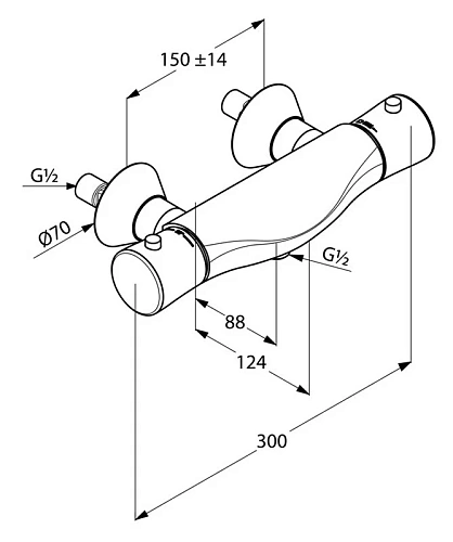 Смеситель для душа Kludi Ambienta 534000538 с термостатом DN 15 534000538 DN 15 Смеситель для душа Kludi Ambienta 534000538 с термостатом DN 15 534000538 DN 15