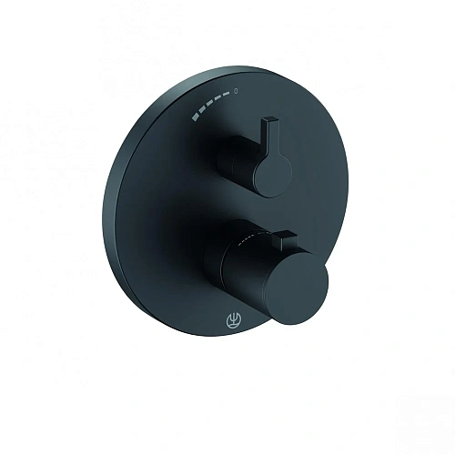 Смеситель для душа Kludi Nova Fonte Puristic встраиваемый с термостатом, черный матовый 208353915 Смеситель для душа Kludi Nova Fonte Puristic встраиваемый с термостатом, черный матовый 208353915