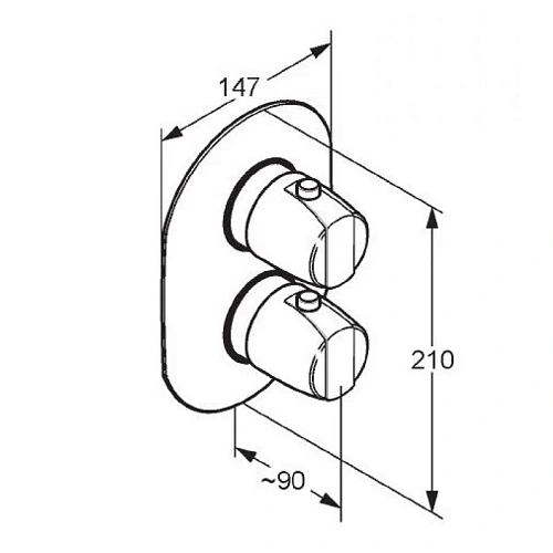 Смеситель для душа Kludi Objekta Mix New, 357300538 с термостатом Смеситель для душа Kludi Objekta Mix New, 357300538 с термостатом