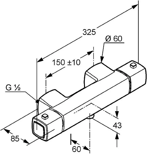 Смеситель для душа Kludi Q-Beo 504000565 с термостатом Смеситель для душа Kludi Q-Beo 504000565 с термостатом