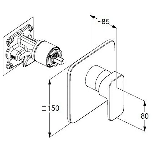 Смеситель для душа Kludi RENON 427553975 черный матовый Смеситель для душа Kludi RENON 427553975 черный матовый
