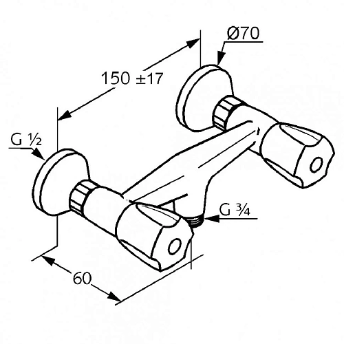Смеситель для душа Kludi Standard 262020515 Смеситель для душа Kludi Standard 262020515