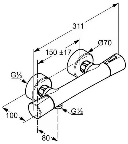 Смеситель для душа Kludi Zenta 351008638 черный/хром термостатический Смеситель для душа Kludi Zenta 351008638 черный/хром термостатический