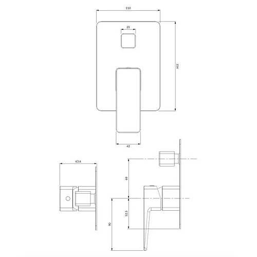 Смеситель для душа OMNIRES PARMA PM7435BL (черный BLM) скрытого монтажа Смеситель для душа OMNIRES PARMA PM7435BL (черный BLM) скрытого монтажа