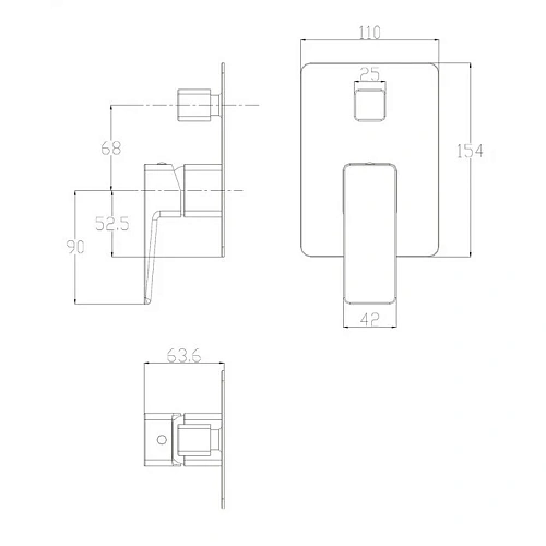 Смеситель для душа OMNIRES PARMA PM7435GR (графит) скрытого монтажа Смеситель для душа OMNIRES PARMA PM7435GR (графит) скрытого монтажа
