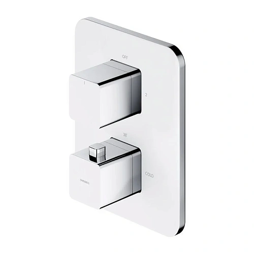 Смеситель для душа OMNIRES PARMA PM7436CRB (хром/белый) термостатический скрытого монтажа Смеситель для душа OMNIRES PARMA PM7436CRB (хром/белый) термостатический скрытого монтажа