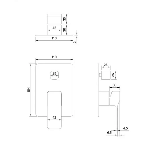 Смеситель для душа OMNIRES SLIDE SL7735GR (графит) скрытого монтажа Смеситель для душа OMNIRES SLIDE SL7735GR (графит) скрытого монтажа