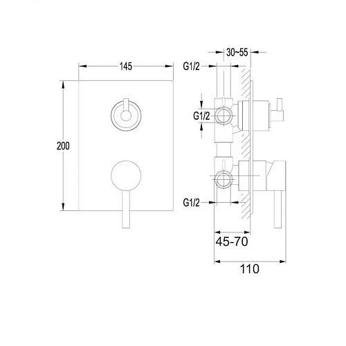 Смеситель для душа OMNIRES Y Y1237/KCR хром скрытого монтажа Смеситель для душа OMNIRES Y Y1237/KCR хром скрытого монтажа
