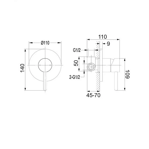 Смеситель для душа OMNIRES Y Y1245NI (никель) скрытого монтажа Смеситель для душа OMNIRES Y Y1245NI (никель) скрытого монтажа