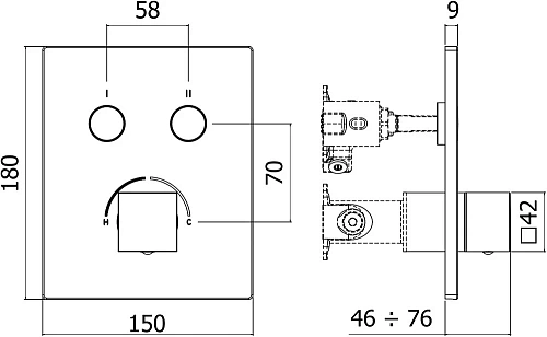Смеситель для душа Paffoni Compact Box CPM518BO Смеситель для душа Paffoni Compact Box CPM518BO