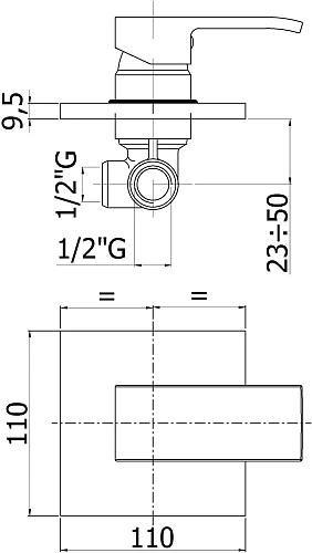 Смеситель для душа Paffoni Elle EL010CR/M (с внутренней частью) встраиваемый Смеситель для душа Paffoni Elle EL010CR/M (с внутренней частью) встраиваемый