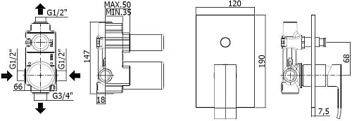 Смеситель для душа Paffoni Elle EL015NO/M (с внутренней частью) Смеситель для душа Paffoni Elle EL015NO/M (с внутренней частью)