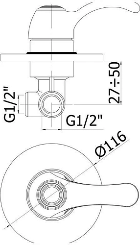 Смеситель для душа Paffoni Flavia FA010BR (с внутренней частью) Смеситель для душа Paffoni Flavia FA010BR (с внутренней частью)