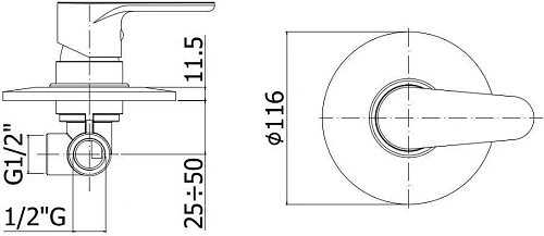 Смеситель для душа Paffoni Green GR010CR (с внутренней частью) Смеситель для душа Paffoni Green GR010CR (с внутренней частью)