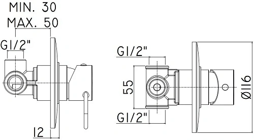 Смеситель для душа Paffoni Joker JK011CR (с внутренней частью) Смеситель для душа Paffoni Joker JK011CR (с внутренней частью)