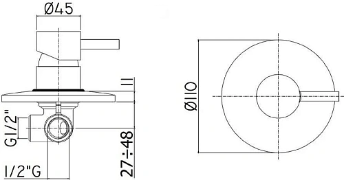 Смеситель для душа Paffoni Light LIG011CR (с внутренней частью) Смеситель для душа Paffoni Light LIG011CR (с внутренней частью)